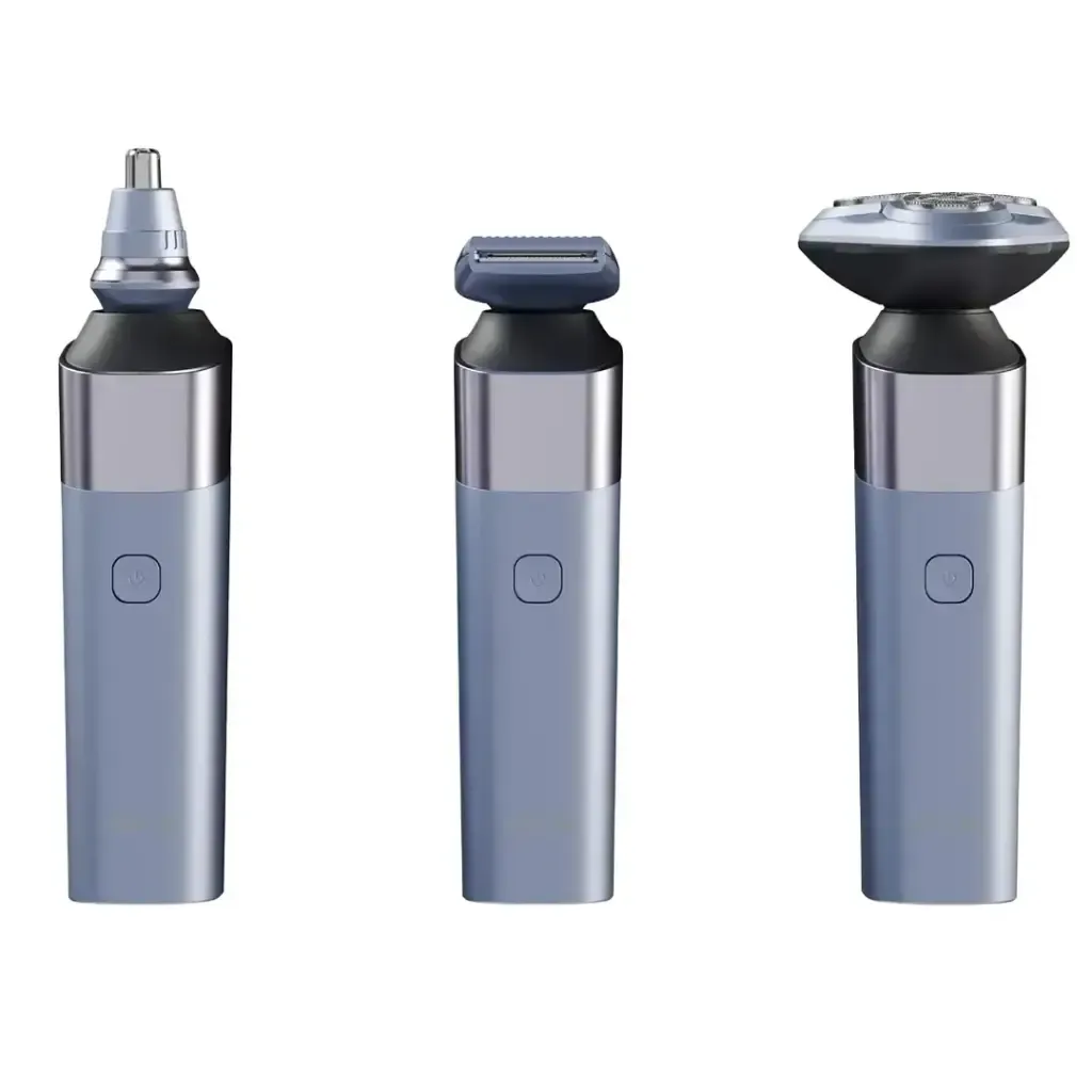 ماكينة Green Lion G-Blade 3 في 1 لحلاقة وتشذيب شعر الرأس والأنف، لاسلكية، قابلة للشحن عبر منفذ USB-C، مقاومة للماء بمعيار IPX7 – لون رمادي