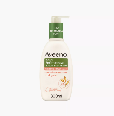 Aveeno Daily Moisturising Yogurt Body Cream, Apricot & Honey Scent , 300 ml
