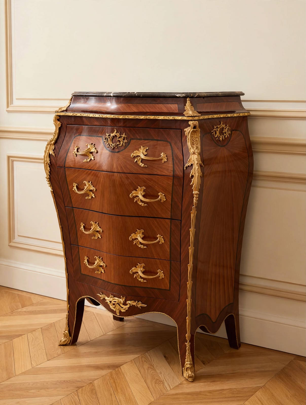 Luxury Classic Secretary With 4 Drawers