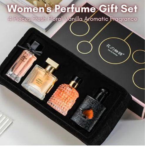 Mark Him Perfume Gift Set For Women, 4 Pcs Perfume Set Valentine Gift for Her, Long-Lasting Fresh Floral Aromatic Fragrance, Ladies Perfume Set For Dating, Birthday, Gift To Girlfriend, Eau de Parfum For Women