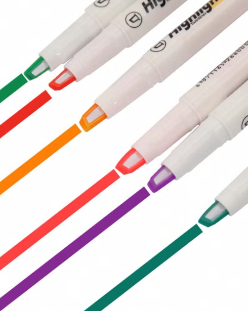 Generic  6-Pack Double-Ended Luminous Highlighter Markers – Macaron Colors, See-Through Chisel & Fine Tip, Visible Window Design for Precise Highlighting, Quick-Dry, Water-Based, Perfect for Journaling & School Supplies