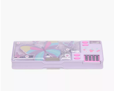 Juniors Butterfly Print Pencil Case with Calculator