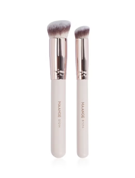 Maange Makeup Brushes 2 Pcs Makeup Brush Set for Foundation Concealer Brush, Premium Quality Make up Brushes - Grey