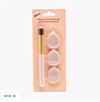GLOO 4-Piece Makeup Puff and Brush Set