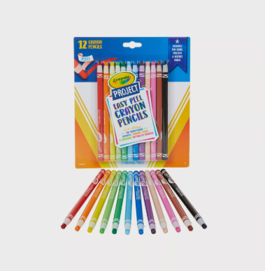 Crayola 12-Piece Easy Peel Crayon Pencils