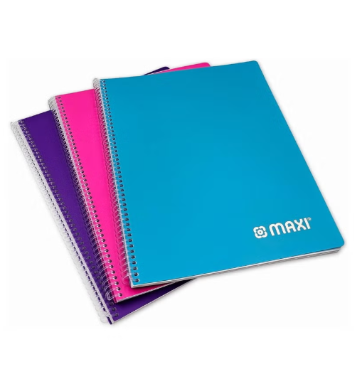 Maxi 3-Piece A4 Size Spiral Notebook 80 Sheets Assorted Colours