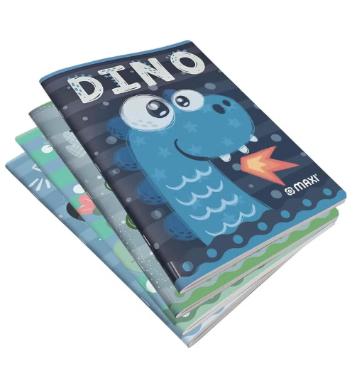 Maxi 4-Piece A4 Size Single Line Notebook 60 Sheets Per Book