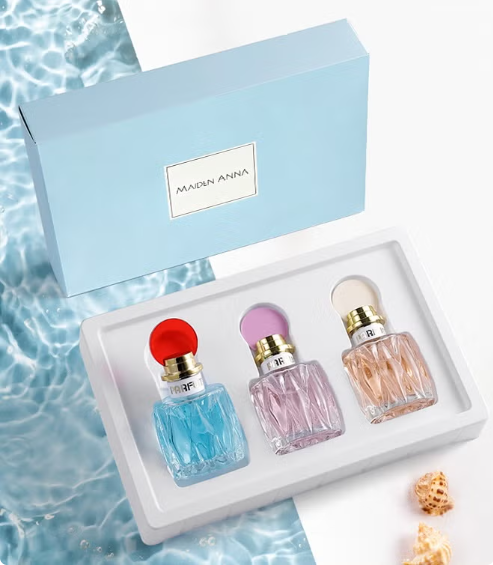Mark Him Women's Floral Perfume Gift Set, 3x30ml Mini Eau de Parfum for Women, Lily Valley Jasmine Rose Peach Fruity Fresh Fragrance Collection, Travel-Size Perfume Trio for Gifting, Daily Wear & Occasions