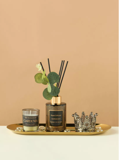 Lifestyle Gazal Vanilla Fragrance Tray Gift Set - Black