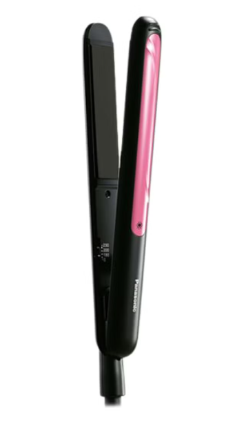 Panasonic 2-Way Smooth Sliding Ceramic Plate Hair Straightener Curler, Eh-Hv21 Black/Pink