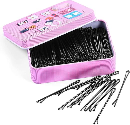 DELFINO Hair Pins, Shaped Hair Pins Hair Styling Pins Black hair grips, Straight Plate Hairpin Hair Clips for Girls Kids Women Hair Accessories (200pcs)