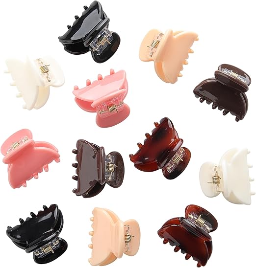 LEVAO 12PCS Small Claw Jaw Clips for Thin Hair Styling Accessories Classic Clamp for Women Girls