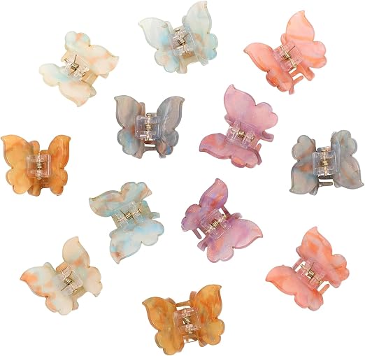 LEVAO 12PCS Small Claw Jaw Clips for Thin Hair Styling Accessories Classic Clamp for Women Girls