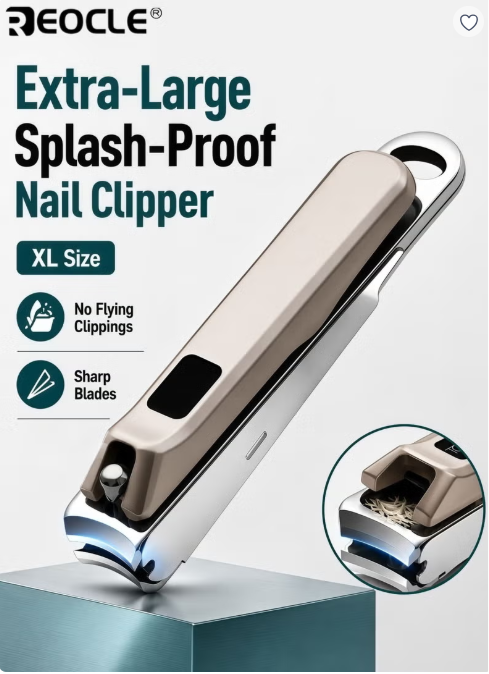 Anti Splash Nail Clippers Sharp Edge Fingernail and Toenail Clipper Cutter Thick Nail Trimmer Stainless Steel Toenail Clipper for Men Women
