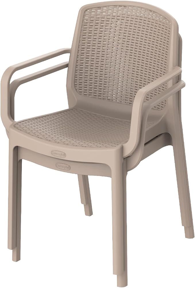 Cosmoplast Set of 2 Cedarattan Armchair, Warm Taupe