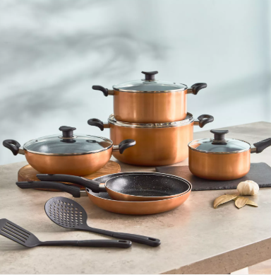 Home Centre Prism 12-Piece Aluminium Cookware Set