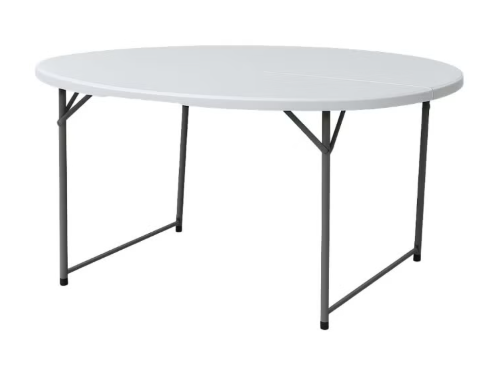 Danube Home Recto Round Folding Table - White