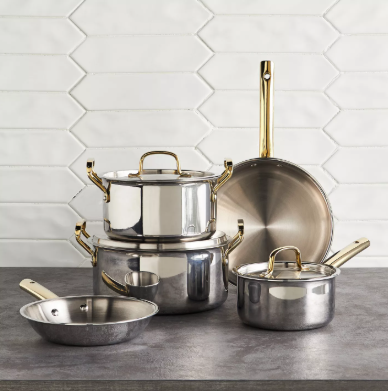 Home Centre  Harrisa 8-Piece Stainless Steel Cookware Set