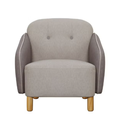 Danube Home Pop 1 Seater Kids Sofa | Comfortable Single Seater Chair | Sturdy Living Room Kids Furniture L60xW60xH60cm -Light Beige & Light Brown