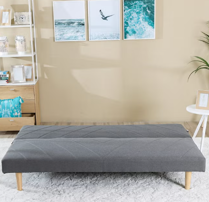 Danube Home Eudora 3 Seat Fabric Sleeping Sofabed Three Seater Convertible Sofa Cum Bed Grey 177x90x75cm