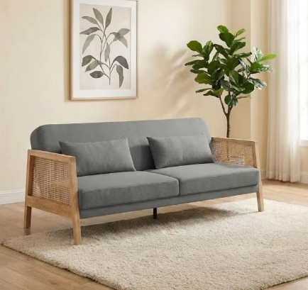 Danube Home Lunor 3 Seater Fabric Sofabed | Convertible Sleeping Sofa Bed | Comfortable Living Room Furniture L196xW82xH81cm - Grey