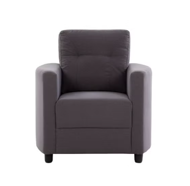Danube Home Nottingham 1 Seater Fabric Sofa | Armchair | Modern Design Single Seater Accent Chair | Comfortable Living Room Furniture L85xW85xH88cm - Dark Slate Grey