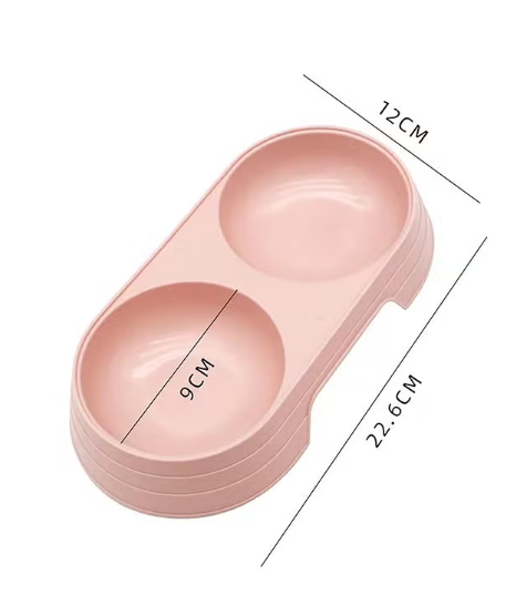Generic Elevated Macaron Double Cat Bowls Set, 2 in 1 Detachable Non-Slip Food and Water Feeder, Easy Clean Durable Pet Feeding Bowls for Small Medium Large Dogs Cats Puppies