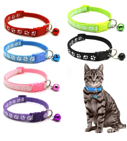 Homify 6PCS Cat Collar with Bell, Adjustable Kitten Collar, Breakaway Nylon Dog Collar, Anti Strangulation Pet Collar(Mixed Color)