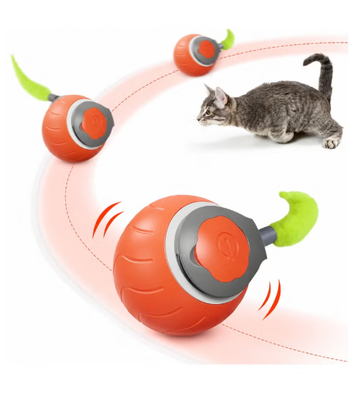 Homify Automatic Cat Ball Toy, Smart Rolling Ball Cat Toy 2.0, USB Rechargeable Interactive Cat Speedy Ball, Electric Intelligent Rolling Teasing Cat Toys Ball for Indoor Cats Dogs