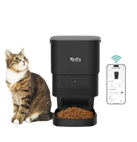 Knox 4L Smart Wi-Fi Automatic Pet Feeder & Food Dispenser - Black