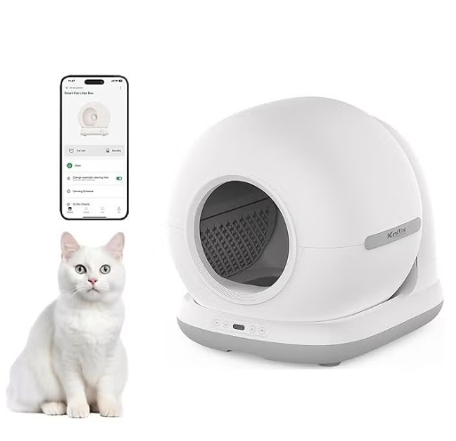 Knox 72L Extra-Large Self-Cleaning Smart Automatic Cat Litter Box - White
