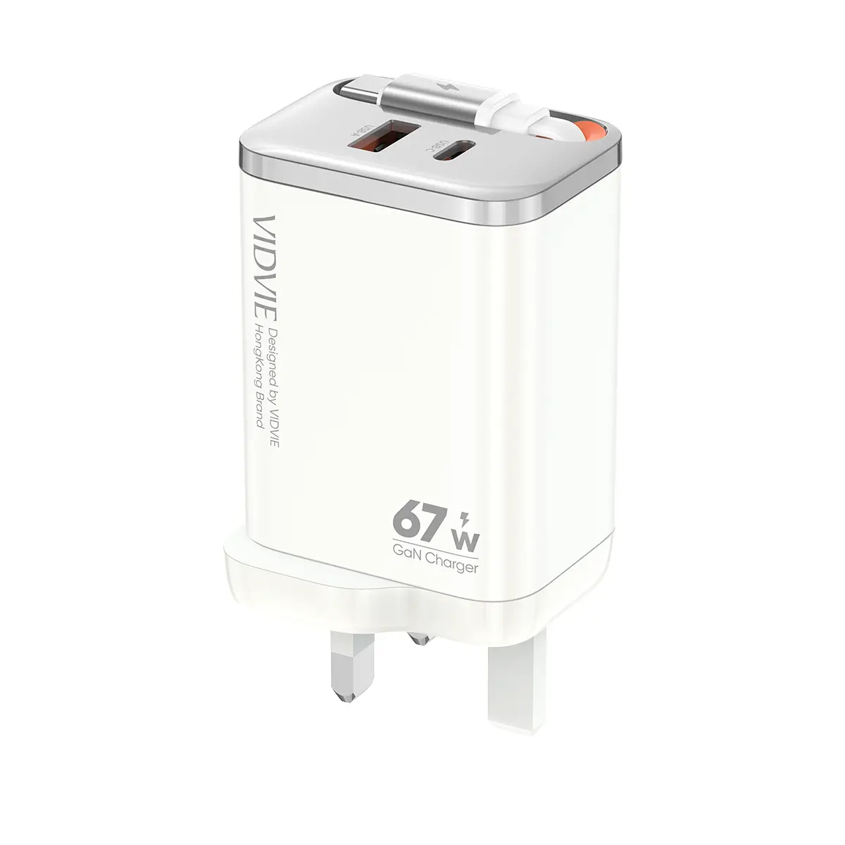 Wall Charger  XL-PLB124  Retractable Cord GaN Fast Charger