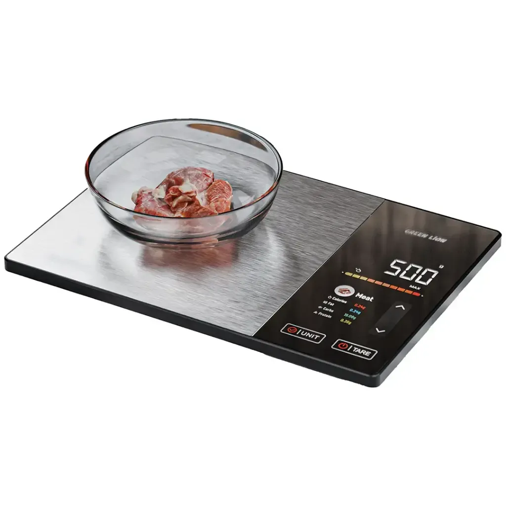Green Lion Smart Bluetooth Nutrition Kitchen Scale with TFT Touchscreen - Black