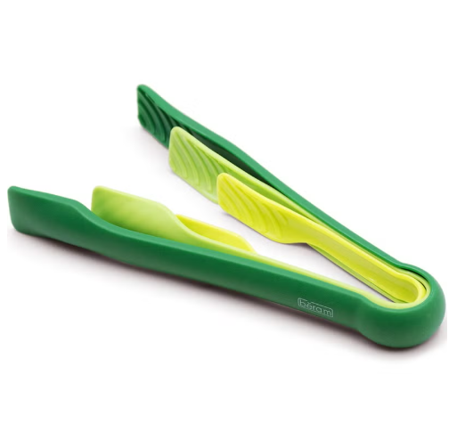 BERAM Plastic Kitchen Tongs Set of 3 Food Serving and BBQ Tongs for Bread Salad Fruit Buffet and Grilling Durable BPA Free Reusable Utility Tongs for Home Party and Daily Use Green
