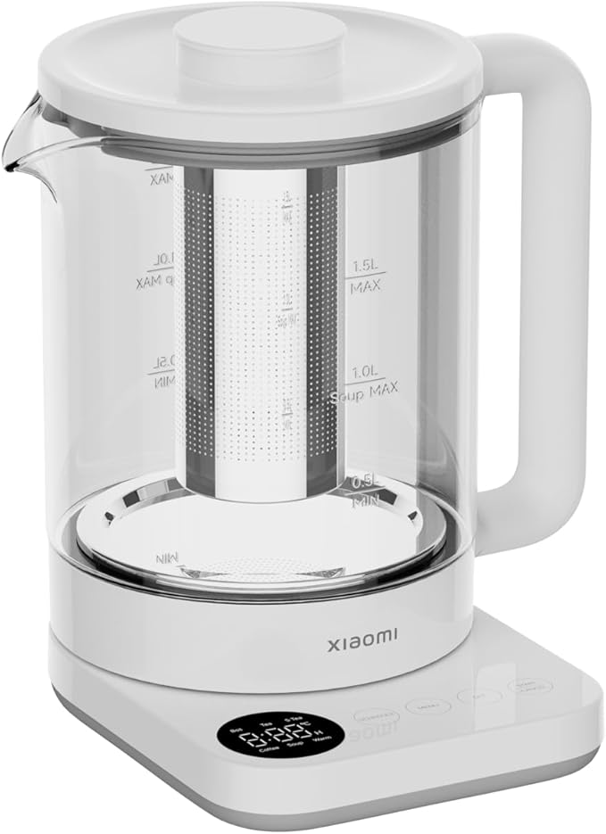Xiaomi Multifunctional Kettle — 1.5 L, 800 W, 6 Modes (Tea, Coffee, Soup, etc.), 40–90 °C Variable Warm, 12-Hour Scheduling, LED Display