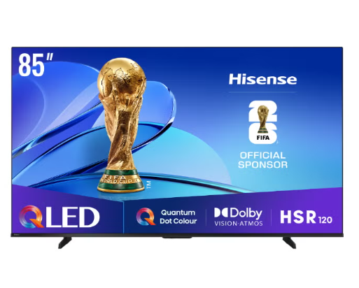 Hisense 85 Inch QLED 4K Smart TV 85E7Q, 120Hz, Dolby Vision - Black