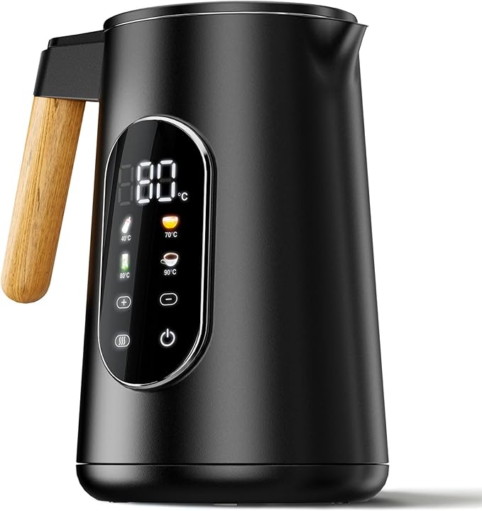 Akaso Electric Kettle 2200W Fast Water Boiler, 1.7L Kettle Stainless Steels With Temperature Control For LED Touch Screen, Double Wall Anti Scald Water Heater 2H Keep Warm For Home