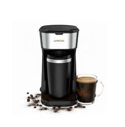 LePresso Instant Coffee Brewer with 400ml Travel Mug, Reusable Filter & Overheat Protection