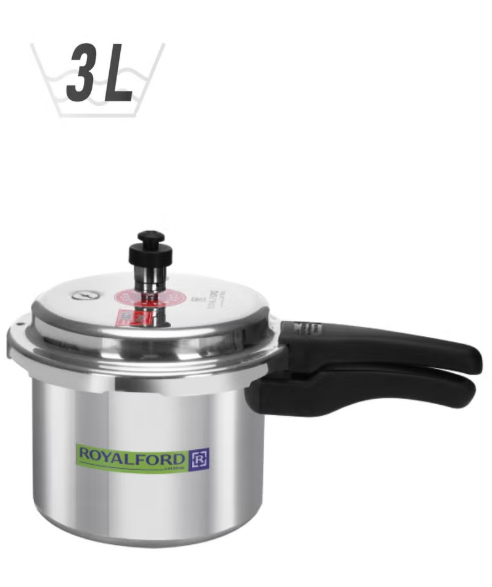 Pressure Cooker Induction Base 1 Rubber Gasket And Safety Valve Free Silver 3Liters