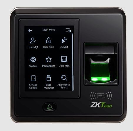 ZKTeco SF300 - ID البصمة البيومترية ومحطة التحكم في الوصول RFID مع شاشة TFT مقاس 2.8بوصة، TCP/IP، RS485، USB – أسود
