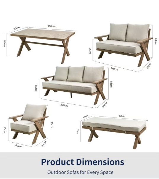 Broyhome ​7-Seater Outdoor Furniture Patio Sofa Set with High Table & Bench,Waterproof Cushion- Weather-Resistant Patio Furniture for Gardens, Balconies & Poolside
