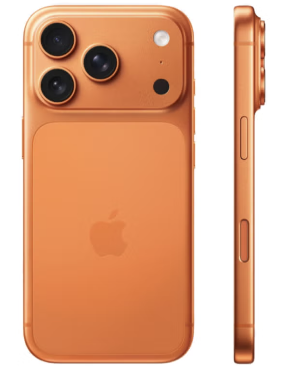 هاتف iPhone 17 Pro بسعة 256 جيجابايت (شريحة eSIM فقط) كوزميك أورانج 5G ويت