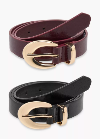 Set of 2 - Belt with Pin Buckle Closure - XL