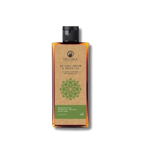 SWANSILK Body Massage Oil with Natural Argan and Green Tea - 200 ml