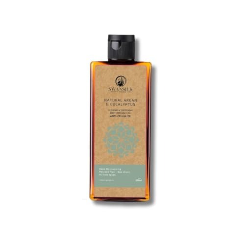 SWANSILK Body Massage Oil with Natural Argan and Eucalyptus - 200 ml