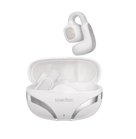 سماعات أذن لاسلكية Porodo Soundtec Flexfit مفتوحة الأذن - أبيض