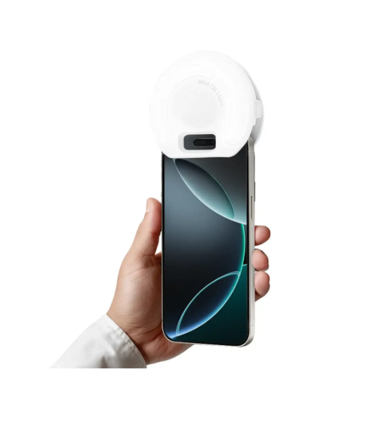 مصباح إضاءة محمول Porodo Glowring بتصميم يُثبَّت بالمشبك - أبيض