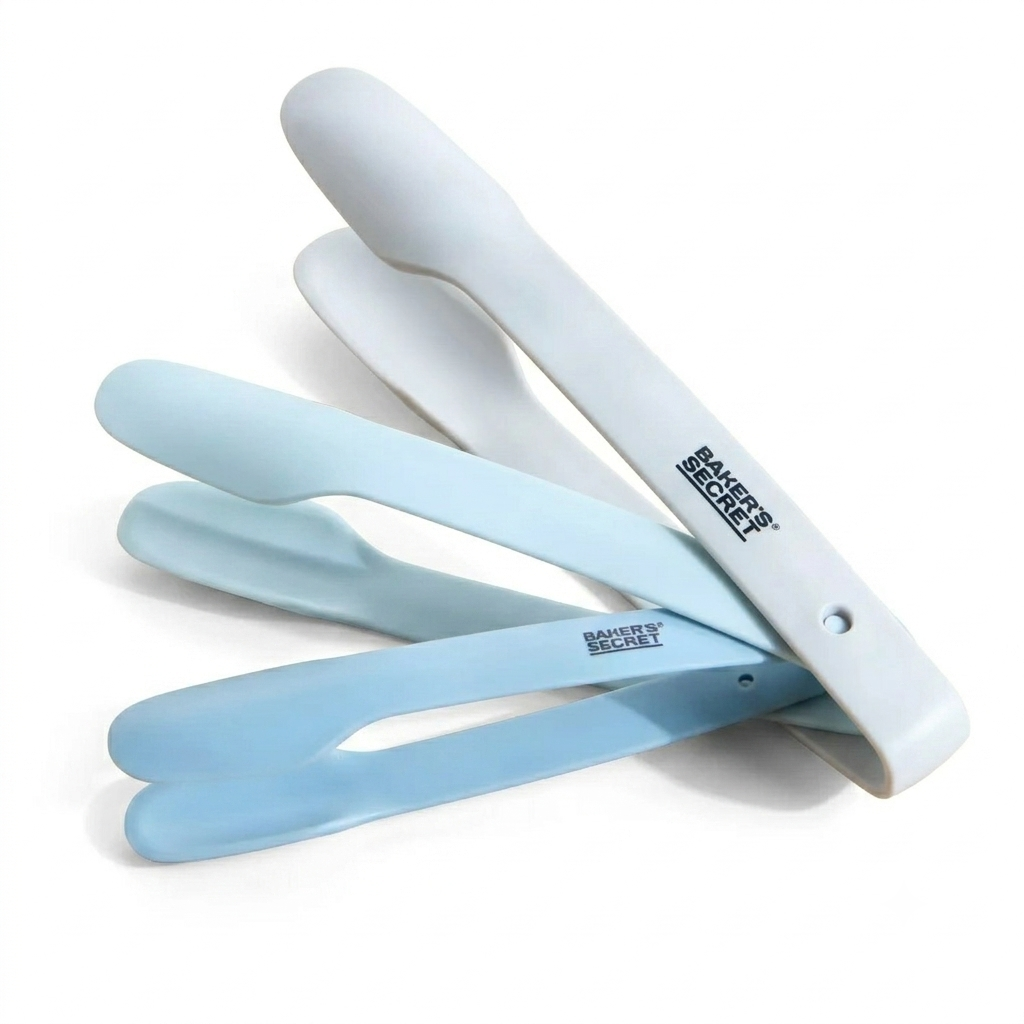 Home Centre Baker's Secret Plastic Kitchen Tongs Set of 3 - Blue/White