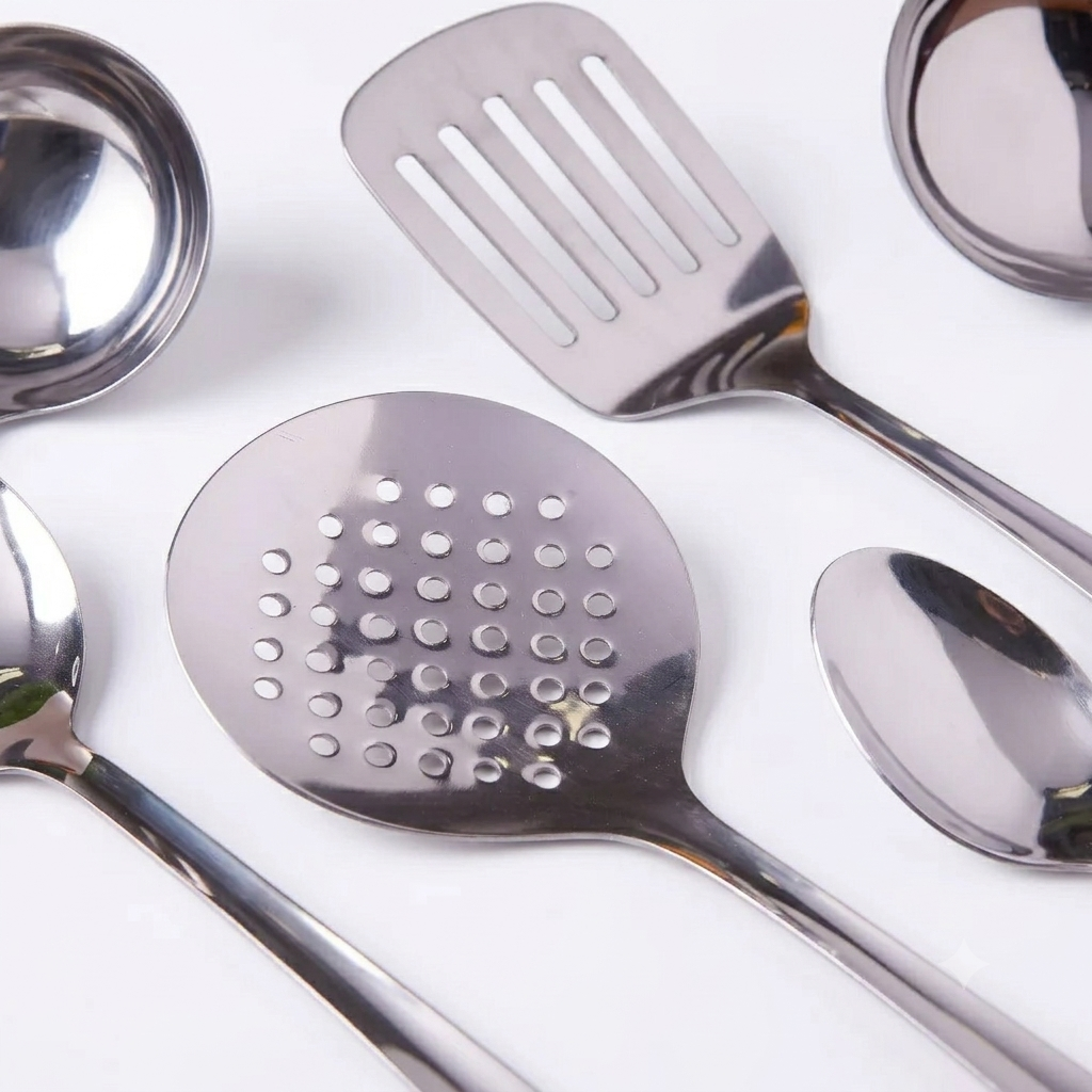 Home Centre Pearl 4-Piece Stainless Steel Kitchen Tool Set - Silver