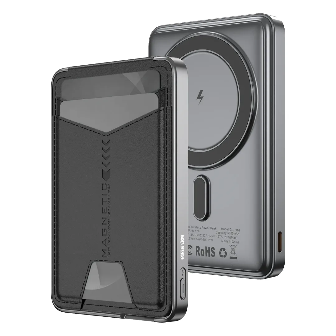 Green Lion Mag Mate 5000mAh Power Bank with Card Holder